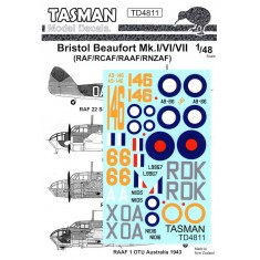 1/48 Bristol Beaufort Mk.I/VI/VII Decals