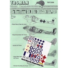 1/72 RN/RAAF/IAF/RNZAF/KAAF DH.89A Dragon Rapide Decals