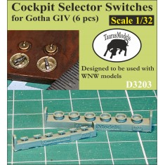 1/32 Cockpit Selector Switches for WNW's Gotha GIV (6 pieces) 