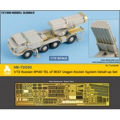 1/72 Russian 9P140 TEL of 9K57 Uragan Rocket System Detail-up Set for Trumpeter kits