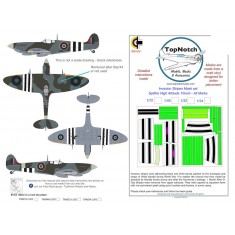 1/72 Spitfire High Altitude 10inch Invasion stripes
