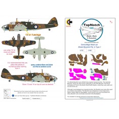1/72 RAF Bristol Beaufort Pat. A Type 1 Camo Masks