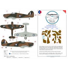 1/48 SEAC Hurricane Mk I Pattern A Camo Masks