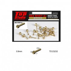 0.9mm Hex Rivets Ver. A #Brass (10pcs)