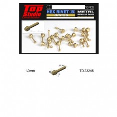 1.0mm Hex Rivets Ver. B #Brass (10pcs)