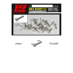 0.9mm Hex Rivets Ver. C #Silvery (10pcs)