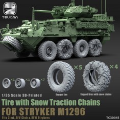 1/35 Stryker M1296 Tyres with Snow Traction Chains for Zimi/AFV Club/RFM kits