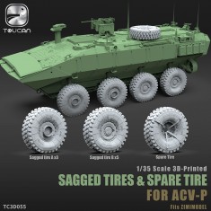 1/35 ACV-P Sagged Tyres and Spare Tyre for Zimi kits