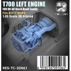 1/35 UH-60 Black Hawk T700 Left Engine for Kitty Hawk Kit (3D Printed)