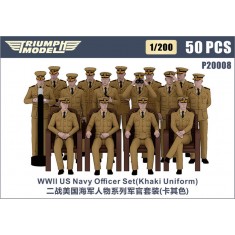 1/200 WWII US Navy Officer 50 Figures Set (Khaki Uniform)