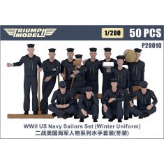1/200 WWII US Navy Sailors 50 Figures Set (Winter Uniform)