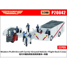 1/200 Modern PLAN Aircraft Carrier Ground Vehicle 7 kits set with 12 Flight Deck Crews