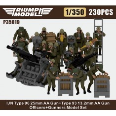 1/350 IJN Type 96 25mm AA Gun, Type 93 13.2mm AA Gun, Officers, Gunners Set 1943-45 (230pcs)