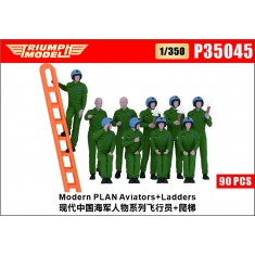 1/350 Modern PLAN Aviators 90 Figures Set with 4 Ladders