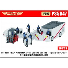 1/350 Modern PLAN Aircraft Carrier Ground Vehicle Set 16pcs and Flight Deck Crews 28 Figures
