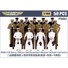 1/700 WWII US Navy Officer 50 Figures Set (Summer+Winter+Khaki Uniform)