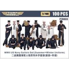 1/700 WWII US Navy Sailors 100 Figures Set (Summer+Winter Uniform)