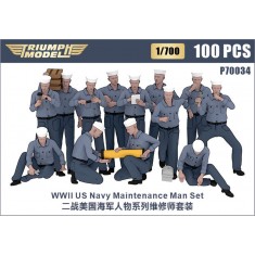 1/700 WWII US Navy Sailors 100 Figures Set (Working Uniform)