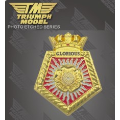 1/700 WWII Royal Navy Aircraft Carrier GLORIOUS Metal Crest (4x3.5cm)