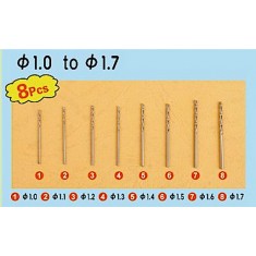 Twist Drilling Auger Bits Set 2 (8pcs, Diameter: 1.0mm-1.7mm)