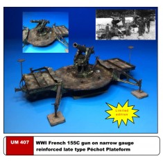 1/35 WWI French 155C Gun on Narrow Gauge Pechot Plateform