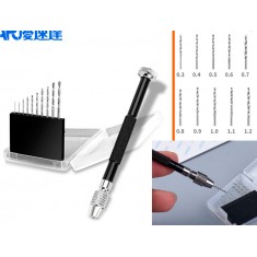 Mini Pin Vise with Drill Bits 10pcs (0.3mm-1.2mm)