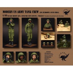 1/35 Modern US Army Tank Crew in Europe 1970 Era for M60A1 Patton (2 Figures and 1 Bust)