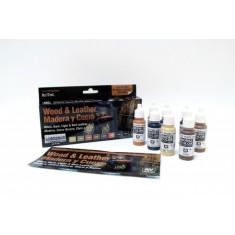 Model Colour Acrylic Paint Set - Wood and Leather (8x 17ml)