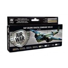 Model Air Acrylic Paint Set - RAF Colours Coastal Command 1939-1945 (8 x 17ml)