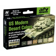 AFV Acrylic Airbrush Paint Set - US Modern Desert Colours (6 x 17ml)
