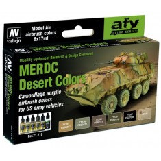 AFV Acrylic Airbrush Paint Set - MERDC Desert Colours (6 x 17ml)