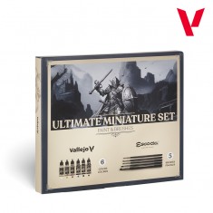 Ultimate Miniature Set - Acrylic Game Colours (6x 18 ml) and 5 Brushes