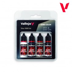 Game Colour Acrylic Paint Set - Silver NMM (4x 18ml)