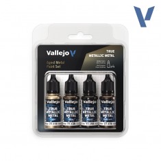True Metallic Metal Paints set - Aged Metal (4x 18ml/0.6 fl oz)
