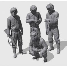 1/72 WWII Russian Tank Crew Figure Set (4 Figures, 3D Printed)