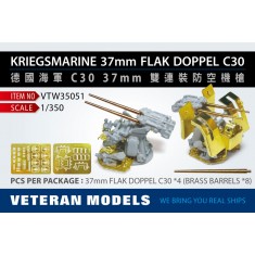 1/350 WWII Kriegsmarine 37mm Flak Doppel C30