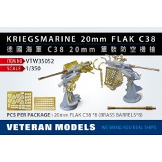 1/350 WWII Kriegsmarine 20mm Flak C38
