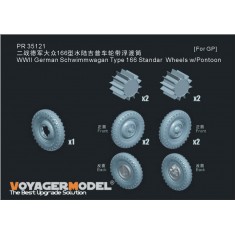 1/35 WWII German Schwimmwagan Type166 Standar Wheels w/Pontoon