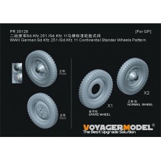 1/35 WWII German Sd.Kfz.251 /Sd.Kfz.11 Continental Standar Wheels Pattern 