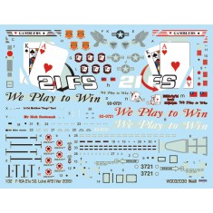 1/32 US Air Force F-16A 21st SQ GAMBLERS LUKE AFB 93-0721 VIP Decal 