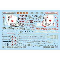 1/48 US Air Force F-16A 21st SQ GAMBLERS LUKE AFB 93-0721 VIP Decal 