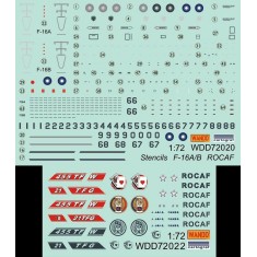 1/72 ROCAF F-16A/B Block 20, 21st TFG, 455th TFW Chiayi AFB Decal 