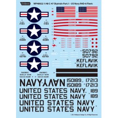1/48 Douglas C-47 Skytrain Part.1 - US Navy R4D-6 Fleets Decal for Revell kits