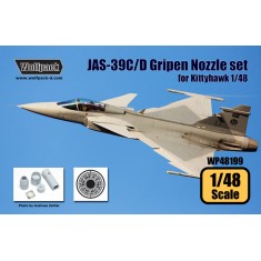 1/48 Saab JAS-39C/D Gripen RM12 Engine Nozzle Set for Kittyhawk kits (4 Resin Parts+PE)