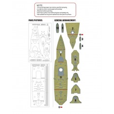 1/350 French Navy Pre-dreadnought Danton Class Deck Painting Mask for HobbyBoss 86503/4