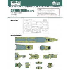1/700 Chinese Navy Light Cruiser "Chung King" Deck Masking Sheet for Flyhawk kit FH1111