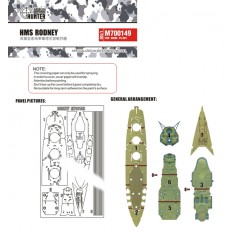 1/700 HMS Rodney Deck Paint Mask for Meng Model #PS-001