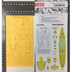 1/700 USS Texas BB-35 Deck Painting Mask for Trumpeter kit #06712