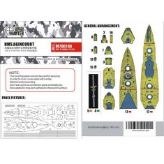 1/700 HMS Agincourt Battleship Deck Paint Masking for FlyHawk kit #FH1310