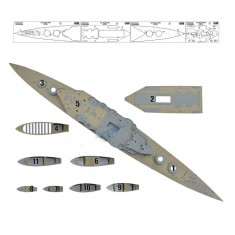1/200 HMS Hood Battlecruiser Wooden Deck for Trumpeter kit #03710